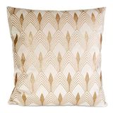 Eurofirany Set van 2 fluwelen kussenslopen met geometrisch patroon, 45 x 45 cm, beige