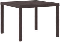 vidaXL Table de jardin marron 100 x 100 x 73 cm polyrotin