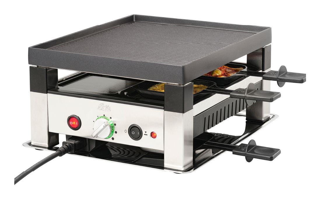 Solis 5 in 1 Tafelgrill - Gourmetstel voor 4 Personen - Zilver/Zwart