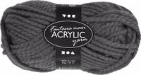 Merkloos Hobby bolletje wol - acryl - grijs - 35 mtr - garen - maxi bolletje - breien/haken