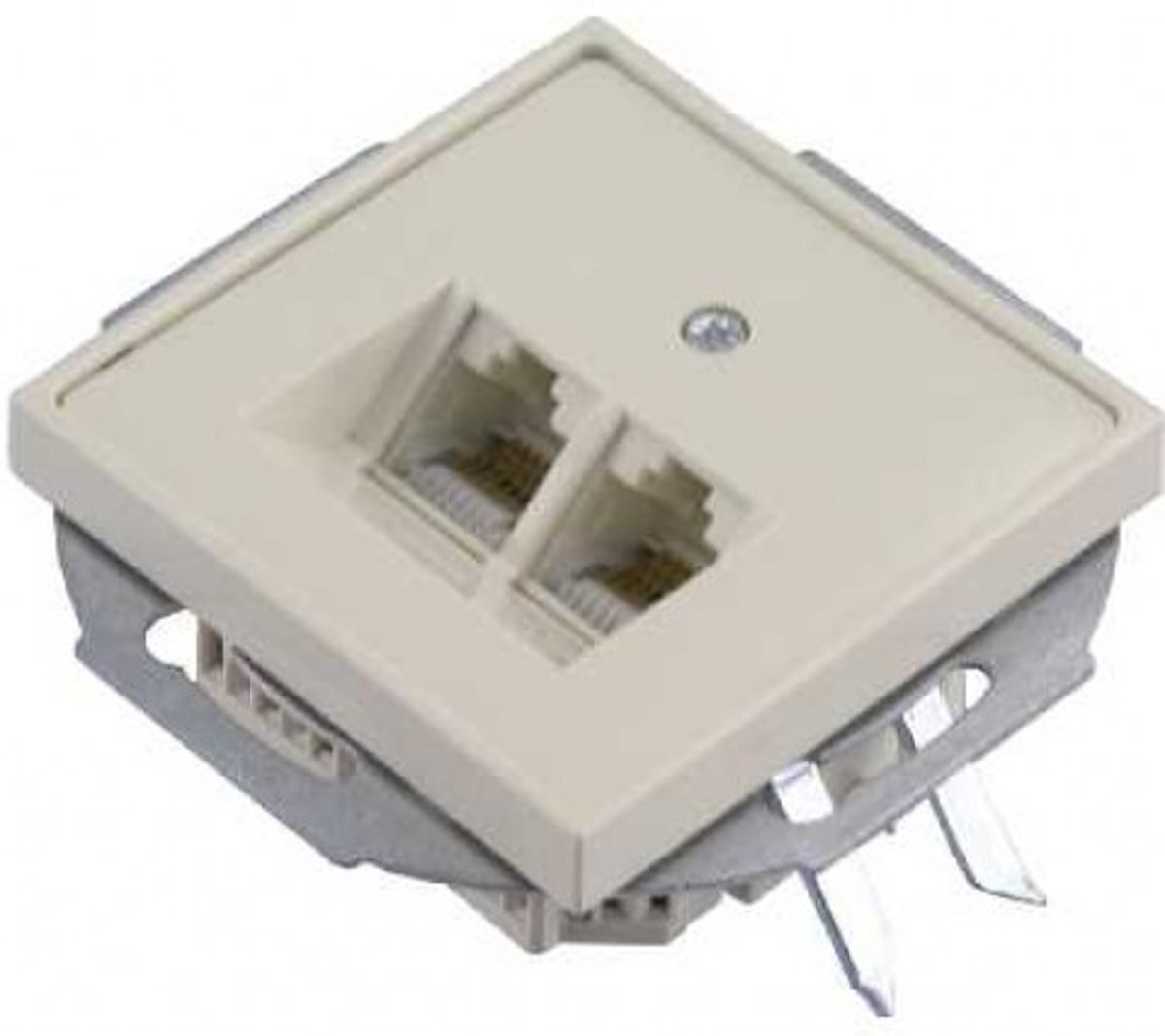 Berker S1 RJ-45 stopcontact 2-voudig, inbouw WIT