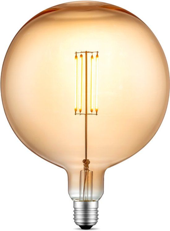 Home Sweet Home Edison Vintage E27 LED filament lichtbron Carbon - Amber - G180 Global - Retro LED lamp - Dimbaar - 4W 400lm 2700K