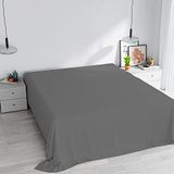 Max Color Italian Bed Linen Max Color Hoeslaken, effen, 100% katoen, 2-zits, 270 x 300 cm, donkergrijs