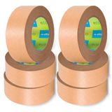 m-office Papiertape, kraftpapier, plakband voor kartonnen verpakkingen, verzending, verhuizingen en knutselwerk, verpakkingstape, bruin kraftpapier plakband (6 stuks, 72 mm x 50 m)