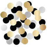 Folat Verjaardag Decoraties Zwart Goud Zilver Confetti Bloem Vorm Shining Glam-100 stuks, Veelkleurig, 25051
