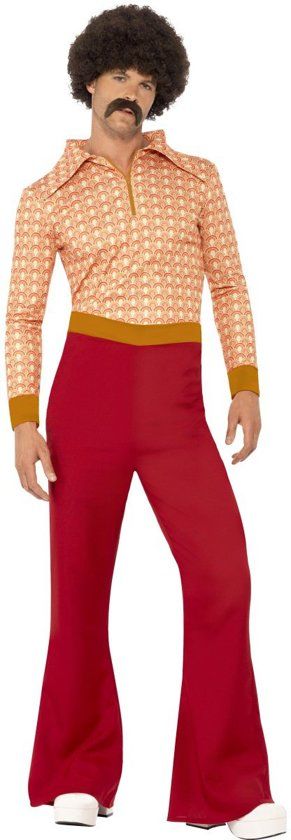 Smiffys Chique disco jaren 70 verkleed pak voor mannen - Large