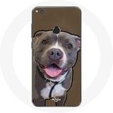 Maniacase Etui voor Huawei P8 Lite 2017 Hond Pitbull Grijs Wit