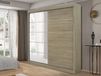 MIKODU Armoire 2 portes coulissantes sonoma avec miroir