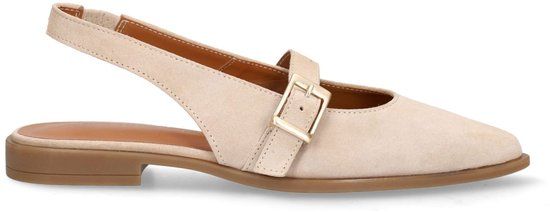 No Stress Dames Beige Suède Slingbacks Maat 40