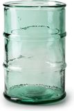 Jodeco Bloemenvaas Barril - transparant blauw - eco glas - 16 x 23 cm - cilinder vaas
