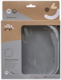 Plat Interbaby Baby bord siliconen met zuignap - grijs - kraamcadeau