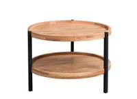 M2 Kollektion Alva 2 Salontafel, echt wild eiken fineerhout, bruin, diameter 65 cm, hoogte 46 cm