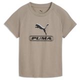 PUMA Sport T-shirt met print en slanke pasvorm voor Dames, Grijs, Maat M