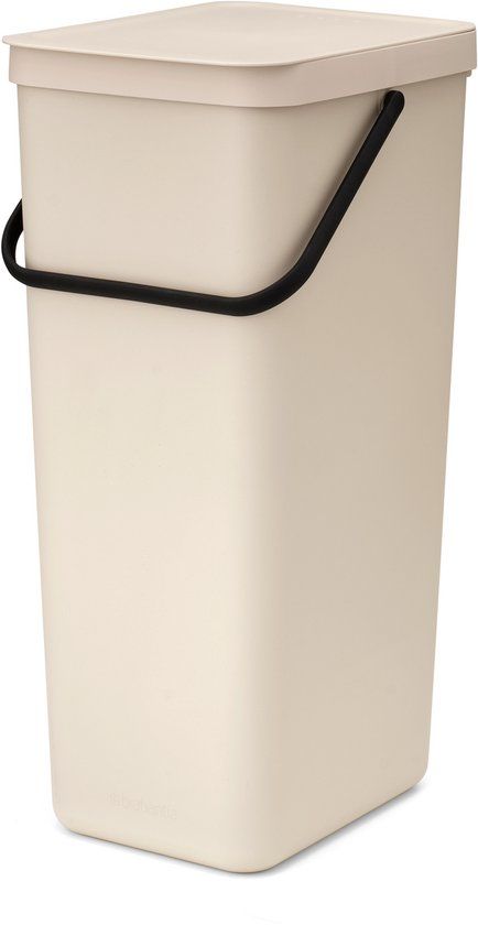 Brabantia Sort & Go Afvalemmer 40L Rechthoekig Gerecycled Plastic Beige