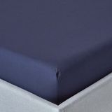 Homescapes Hoeslaken 160x200 cm – Marineblauw – 100% Egyptisch Perkal Katoen – 200 TC