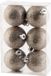 Cosy & Trendy Kerstballen - 6x st - champagne - glitters - D6 cm - kunststof