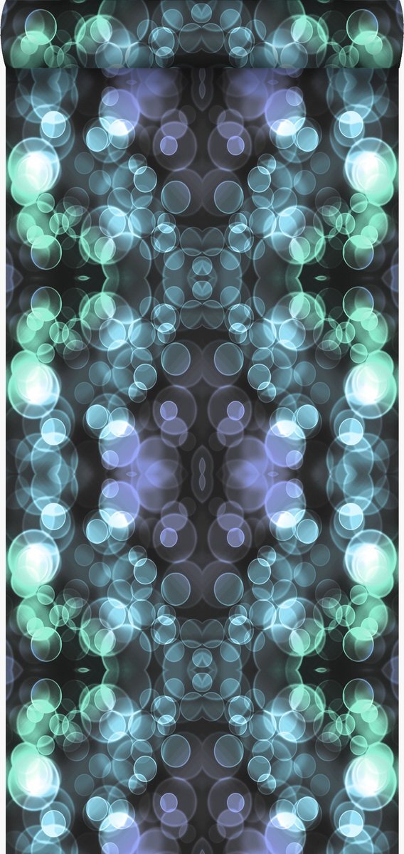 Origin Wallcoverings behang kaleidoskoop-motief licht azuurblauw en lila paars - 337203 - 53 cm x 10,05 m