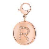 Lucardi Dames Gerecycled just.d stalen hanger roseplated letter kristal - Hanger - Staal - Rosékleurig
