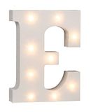 Out of the Blue 57/6078 - houten letter "E" verlicht met 9 LED-lampjes, werkt op batterijen, ca. 16 cm