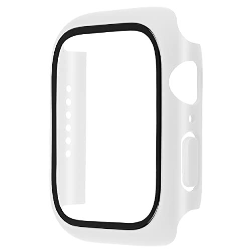 mumbi Beschermhoes met gehard glas compatibel met Apple Watch Series 4/5, 44 mm hoes case in transparant