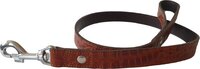 ALOKÉ Lederen Hondenriem - Cognac Croco - L - 105cm