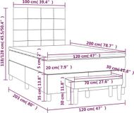 vidaXL Boxspring bed met matras - stof - donkerbruin - 120x200 cm