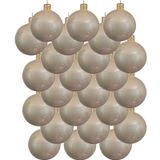 Decoris Bol 24x Licht parel/champagne glazen kerstballen 6 cm glans
