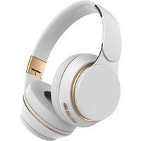 ELVANZA Bluetooth-hoofdtelefoon, opvouwbaar, met krachtige bas, ruisonderdrukking, Bluetooth 5.0, wit