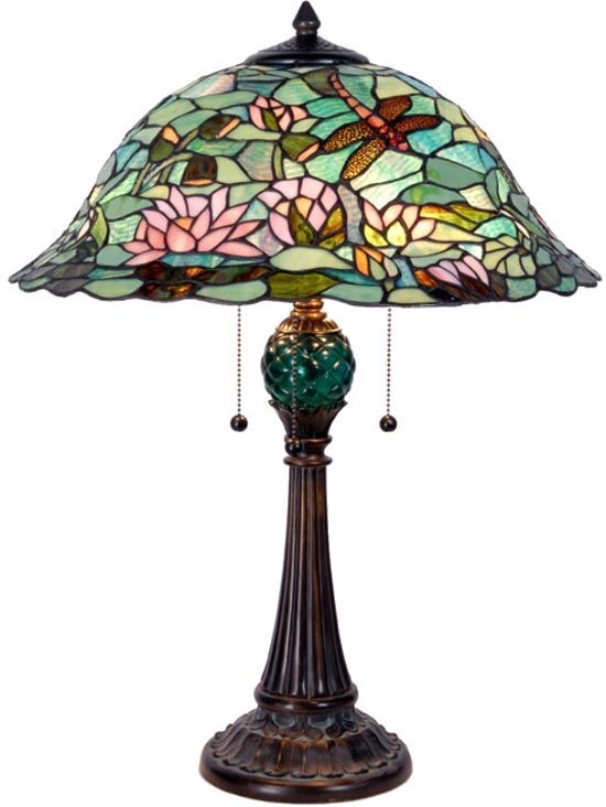 Clayre & Eef Tiffany Waterlelie - Tafellamp - Ã˜ 47x60 cm