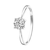 Lucardi Dames Ring bezet met zirkonia van Swarovski - Ring - Cadeau - Echt Zilver - Zilverkleurig