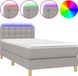 vidaXL Boxspring met matras en LED, stof, lichtgrijs, 80x200 cm