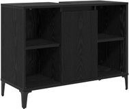 vidaXL Wastafelkast met plank met opslag Zwart Eiken 80 x 33 x 60 cm