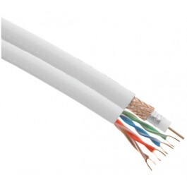 Q-Link coax/utp kabel duo rg6/cat5e 25m wit