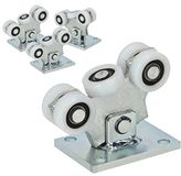 KOTARBAU® Set van 4 looprollen voor schuifdeuren, vleugelpoorten, 5 wielen, veelzijdigheid, om dicht bij te pakken