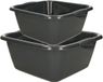 Plasticforte Afwasteilen Set - Kunststof - 6 en 10 Liter - Antraciet