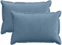 vidaXL - Taie d'oreiller - 2 pièces - Coton satiné - Bleu - 50 x 70 cm