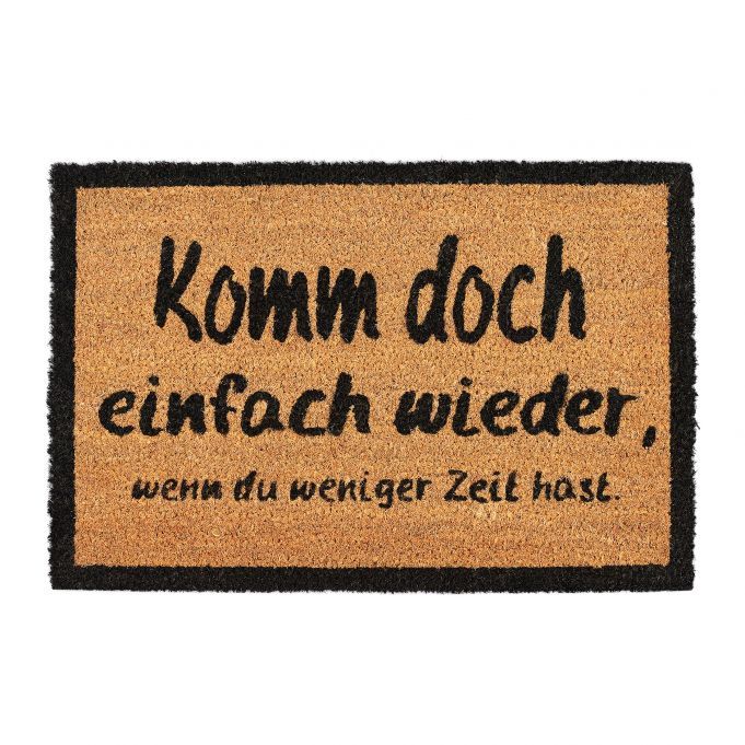 Relaxdays Decorative Doormat - Indoor/Outdoor - Rectangular - Black/Natural - Coir