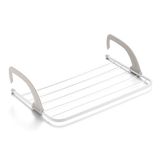 Rayen Droogrek voor radiatoren en balkons, voor kleine kleding, 4 m droogoppervlak, voor binnen en buiten, 54,5 x 35 x 13,5 cm, wit/grijs