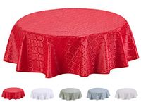 Home Direct Nappe Ronde - Lavable - Protège Table - Imperméable et Facile - 155 cm - Rouge