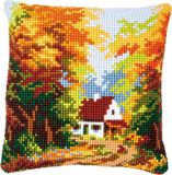 Vervaco Kruissteekkussen kit - Huisje in herfstbos - PN-0146247