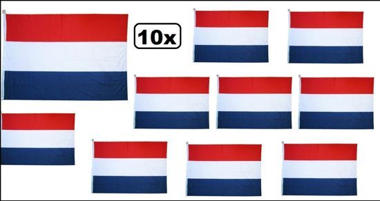 Themaparty 10x Vlag Nederland 90x150cm