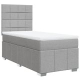 VidaXL Boxspringbed met matras, lichtgrijs, 160x200 cm, gestoffeerd