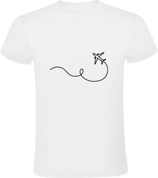 Sol's Vliegtuig Heren T-shirt - Wit - Katoen - Maat S