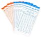cartes de pointage, 270 pièces, 6 colonnes, recto verso, orange/bleu