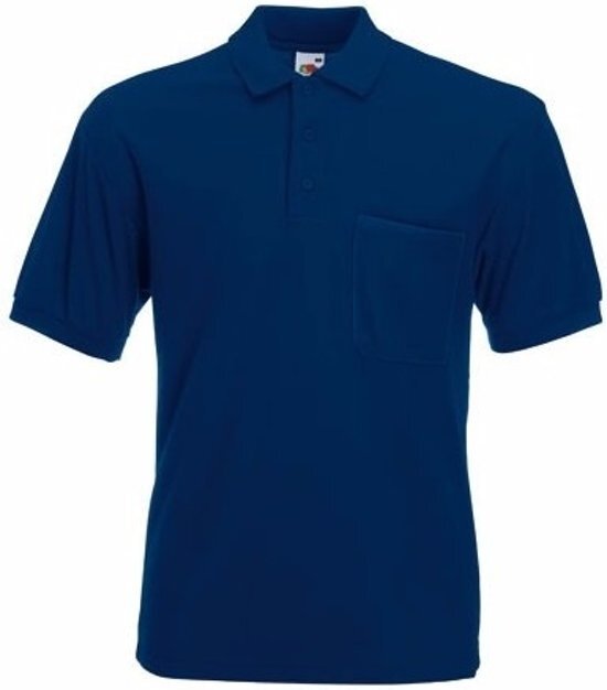 Fruit of the Loom Navy poloshirt korte mouw voor heren 2XL 56