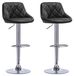 Set de 2 tabourets de bar en similicuir polyuréthane - Tabourets de bar pivotants et réglables en hauteur - Dossier mi-hauteur sans accoudoirs - Design moderne - Noir