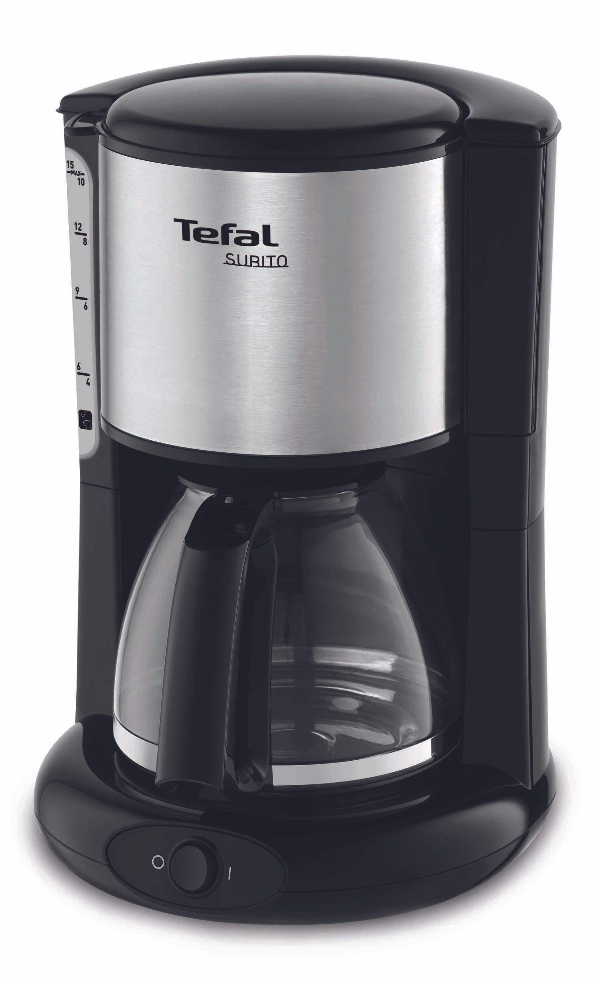 Tefal Subito CM3608 - Filter Coffee Machine - 15 Cups - Black/Stainless Steel