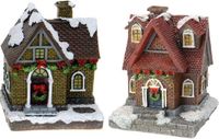 Koopman International 2x Maison de Noël avec éclairage 13 cm