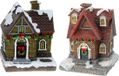 Koopman International 2x Maison de Noël avec éclairage 13 cm