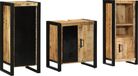 vidaXL Meuble de salle de bain Ensemble 3 pièces Marron et Noir Bois de manguier massif